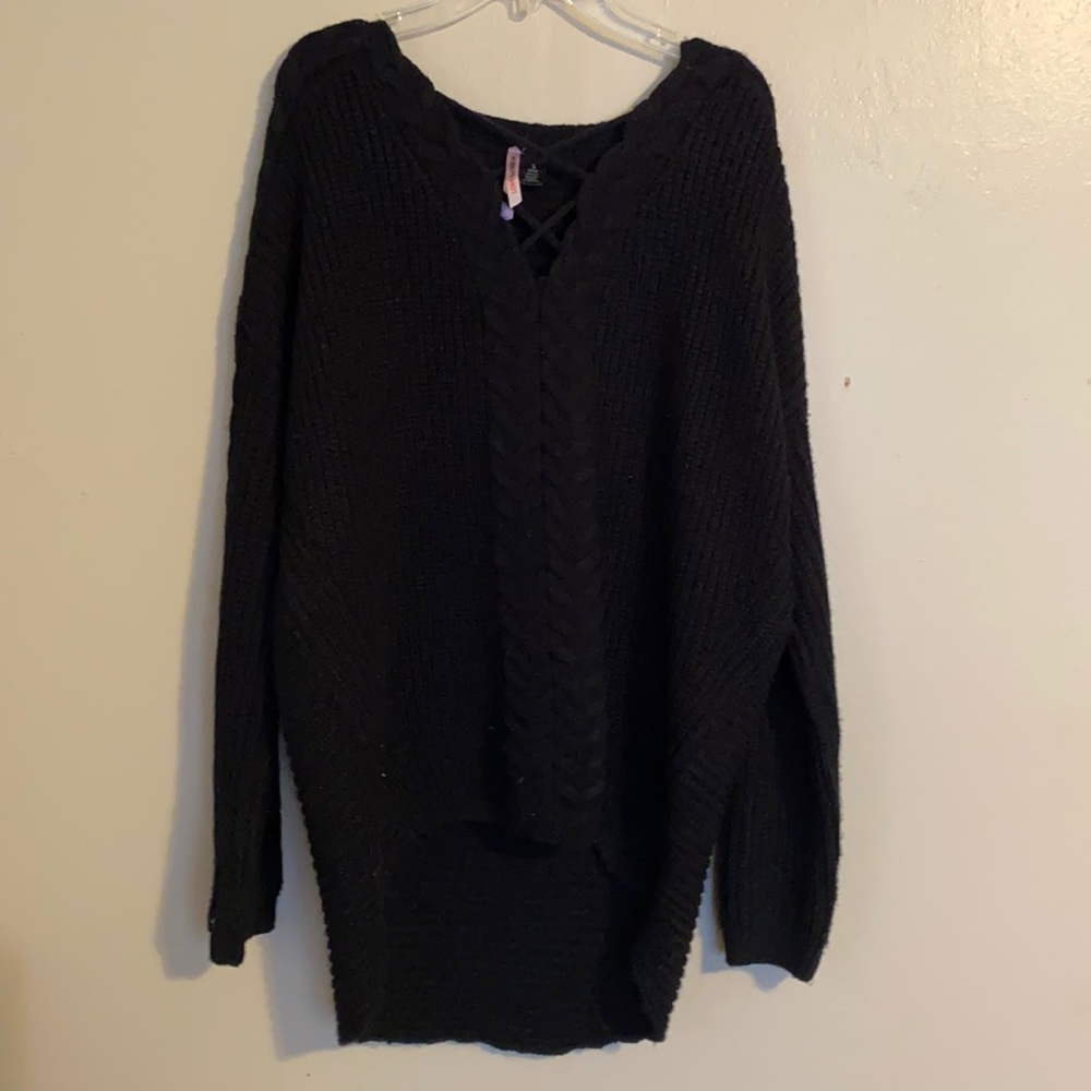 Sweater with Criss Cross Detail